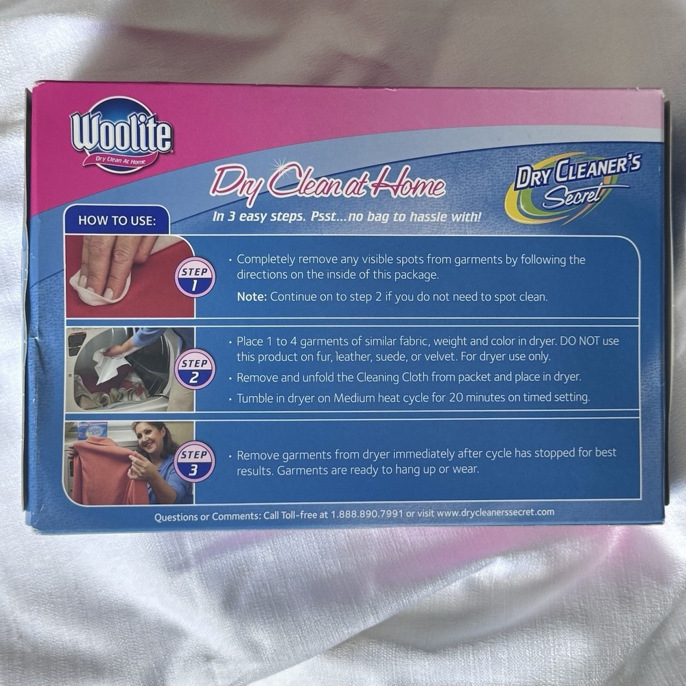 Woolite Dry Cleaner's Secret At Home Dry Clean 6 Cloths - Cleans 24 Garments - Picture 2 of 3